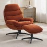Gable Swivel Armchair & Footstool Fabric Rust 2