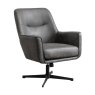 Farrah Swivel Armchair Faux Suede Charcoal 1