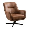 Farrah Swivel Armchair Faux Suede Tan 1
