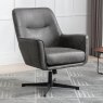 Farrah Swivel Armchair Faux Suede Charcoal 2