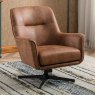 Farrah Swivel Armchair Faux Suede Tan 2