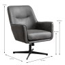 Farrah Swivel Armchair Faux Suede Charcoal 3