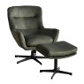 Blair Swivel Armchair & Footstool Fabric Winter Moss