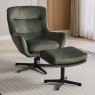 Blair Swivel Armchair & Footstool Fabric Winter Moss 2