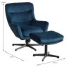 Blair Swivel Armchair & Footstool Fabric Deep Ocean 2