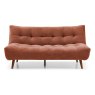 Kruger 3 Seater Sofa Bed With Wooden Legs Fabric Terracotta