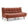 Kruger 3 Seater Sofa Bed With Wooden Legs Fabric Terracotta 2