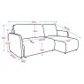 Tallin 3 Seater Sofa Bed With Chaise & Storage Fabric Natural Soft Boucle 7