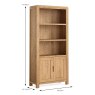 Billie 2 Door Display Cabinet Oak Dimensions