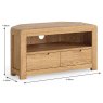 Billie 2 Drawer Corner TV/Entertainment Unit Oak Dimensions