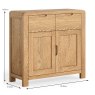 Billie 2 Door + 2 Drawer Sideboard Oak Dimensions