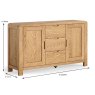 Billie 2 Door + 3 Drawer Sideboard Oak Dimensions