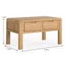 Billie 2 Drawer Coffee Table Oak Dimensions