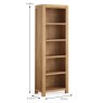 Billie Narrow Tall Bookcase Oak Dimensions