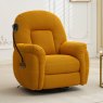Solden Electric Reclining Swivel Armchair With Phone Holder Fabric Mustard Lifetsyle