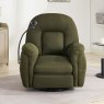Solden Electric Reclining Swivel Armchair With Phone Holder Fabric Moss Lifestyle Front View