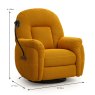 Solden Electric Reclining Swivel Armchair With Phone Holder Fabric Mustard Dimensions