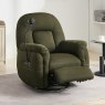 Solden Electric Reclining Swivel Armchair With Phone Holder Fabric Moss Lifestyle Reclined