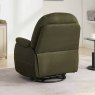 Solden Electric Reclining Swivel Armchair With Phone Holder Fabric Moss Lifestyle Back View