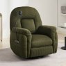 Solden Electric Reclining Swivel Armchair With Phone Holder Fabric Moss Lifestyle