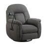Solden Electric Reclining Swivel Armchair With Phone Holder Fabric Grey