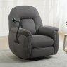 Solden Electric Reclining Swivel Armchair With Phone Holder Fabric Grey Lifestyle