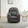Solden Electric Reclining Swivel Armchair With Phone Holder Fabric Grey Front