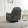 Solden Electric Reclining Swivel Armchair With Phone Holder Fabric Grey Back