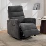 Texan Electric Reclining Swivel Rocker Fabric Dark Grey Lifestyle Reclined