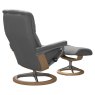 Stressless Mayfair Large Chair With Signature Base & Footstool Paloma Leather Side Profile