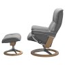 Stressless Mayfair Small Chair With Signature Base & Footstool Paloma Leather Alternative View