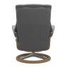 Stressless Mayfair Medium Chair With Signature Base & Footstool Paloma Leather Back of Chair