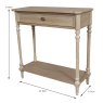 Heritage Willow 1 Drawer Console Table Natural Dimensions
