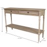 Heritage Willow 2 Drawer Console Table Natural Dimensions