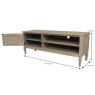 Heritage Willow 1 Door TV/Enterainment Unit Natural Dimensions
