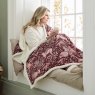 Woodland Folk Heated Throw 140x180cm Wine Lifestyle