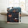 Fox and Deer Heated Throw 140x180cm Teal Folded