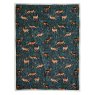 Fox and Deer Heated Throw 140x180cm Teal Overhead