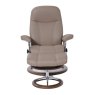 Stressless Consul Large Chair With Signature Base & Footstool Paloma Leather Front View