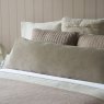 Velvet Bolster Cushion 43x120cm Taupe Side view