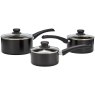 Judge Essentials Radiant Non-Stick 3 Piece Saucepan Set Black