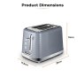 Tower Saturn 2 Slice Toaster Grey Dimensions