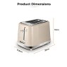 Tower Saturn 2 Sliice Toaster Latte Dimensions
