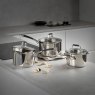 Stellar Flow 3 Piece Drainge Saucepan Set with Glass Lids Lifestyle