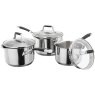 Stellar Flow 3 Piece Drainge Saucepan Set with Glass Lids Lif off