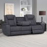 Jungfrau 3 Seater Electric Reclining Sofa With Pull Down Tray Faux Suede Graphite Lifestyle