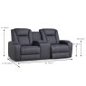 Jungfrau 2 Seater Electric Reclining Sofa With Console Faux Suede Graphite Dimensions