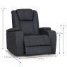 Jungfrau Electric Reclining Armchair Faux Suede Graphite Dimensions