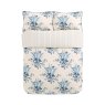 V&A Larkspur Meadow Reversible King Duvet Cover Set Blue Whoteout
