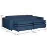 Fauna Electric Reclining 3.5 Seater Sofa Bed Fabric Blue Dimensions Open